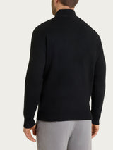 Lupetto con mezza zip in NaturalSoft Neri Uomo - Ragno