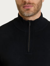 Lupetto con mezza zip in NaturalSoft Neri Uomo - Ragno