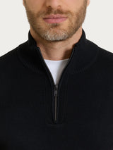 Lupetto con mezza zip in NaturalSoft Neri Uomo - Ragno