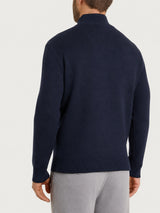 Lupetto con mezza zip in NaturalSoft Blu Uomo - Ragno