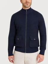 Giacca con collo lupetto e zip in NaturalSoft Blu Uomo - Ragno