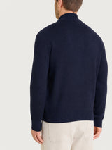 Giacca con collo lupetto e zip in NaturalSoft Blu Uomo - Ragno