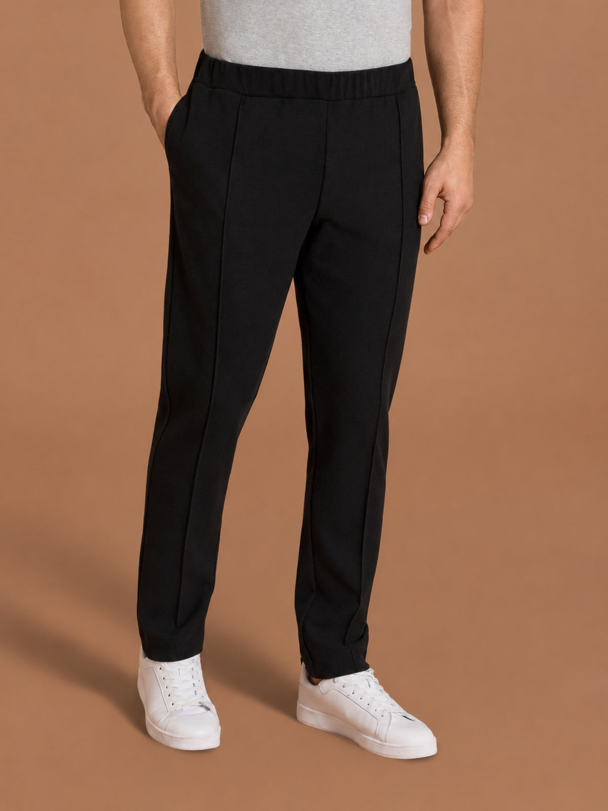 Pantalone a gamba dritta in Scuba Soft Touch Neri Uomo - Ragno