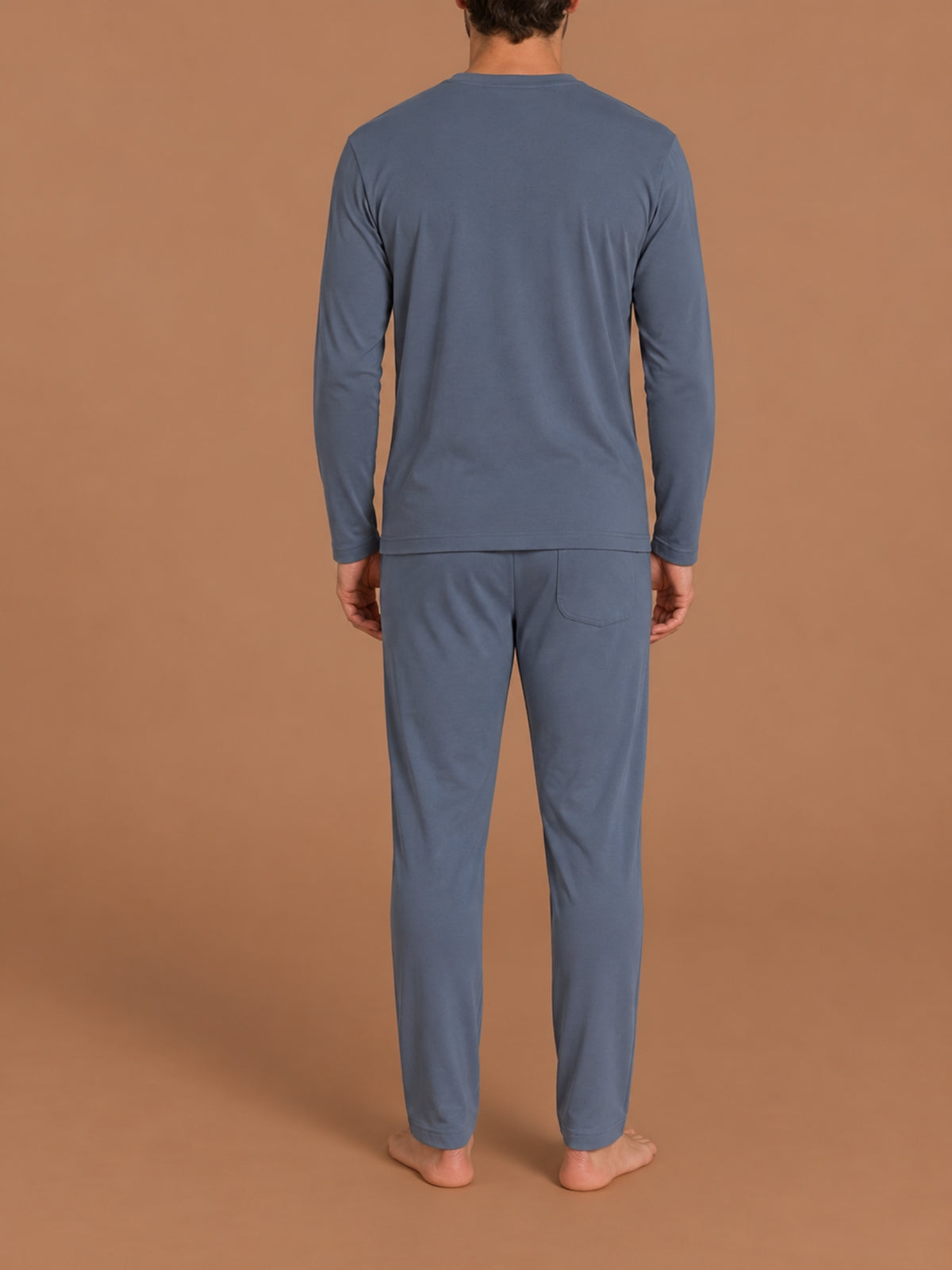 Pigiama girocollo in Jearsey Double Peach Neri Uomo - Ragno